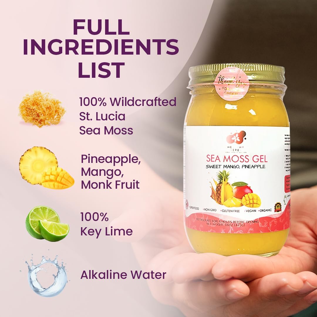 Healthy Herbs | Sea Moss Gel - Sweet Mango Pineapple (16oz)