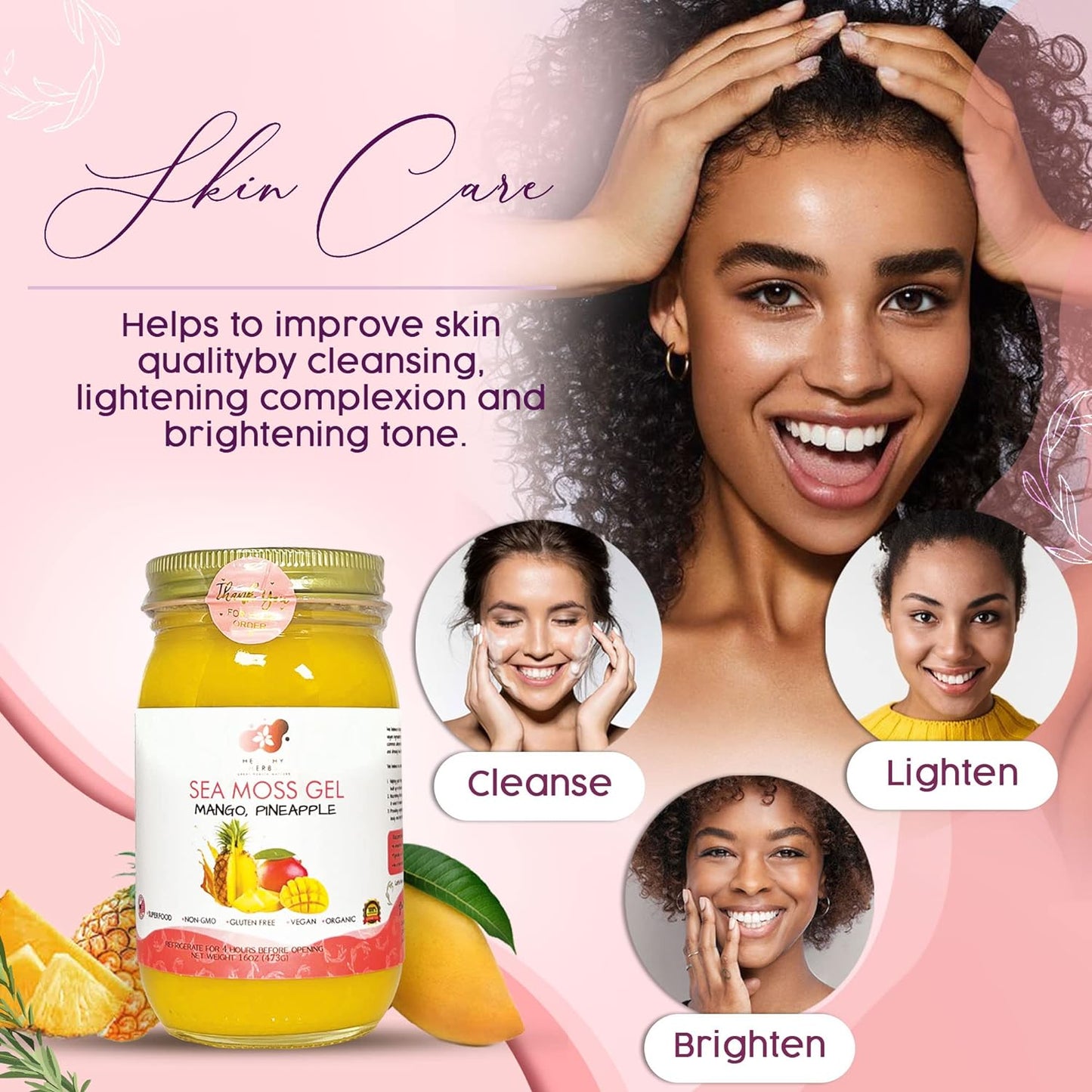 Healthy Herbs | Sea Moss Gel - Sweet Mango Pineapple (16oz)