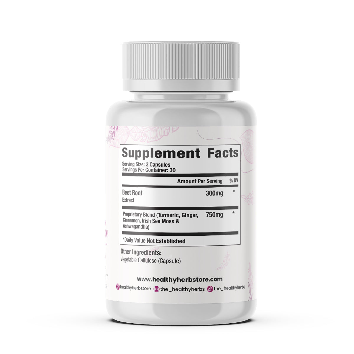 Healthy Herbs | Beet, Turmeric, Ginger, Cinnamon, Sea Moss Extract, and Ashwagandha - Cardiovascular Support