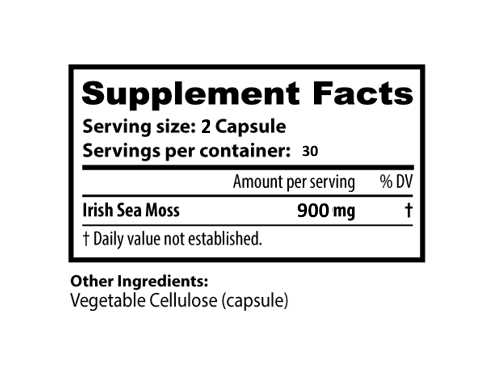 Healthy Herbs | Pure Sea Moss Capsules 900mg (60ct) 30-Servings