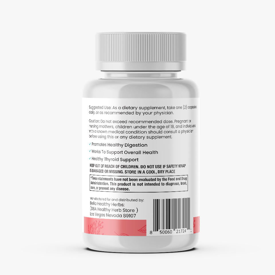Healthy Herbs | Sea Moss, Burdock Root & Bladderwrack Capsules Capsules 900mg (60ct) 30-Servings
