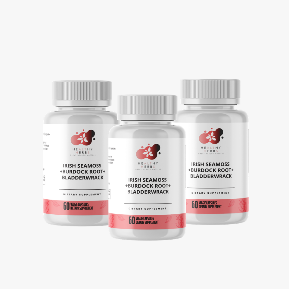 Healthy Herbs | Sea Moss, Burdock Root & Bladderwrack Capsules Capsules 900mg (60ct) 30-Servings