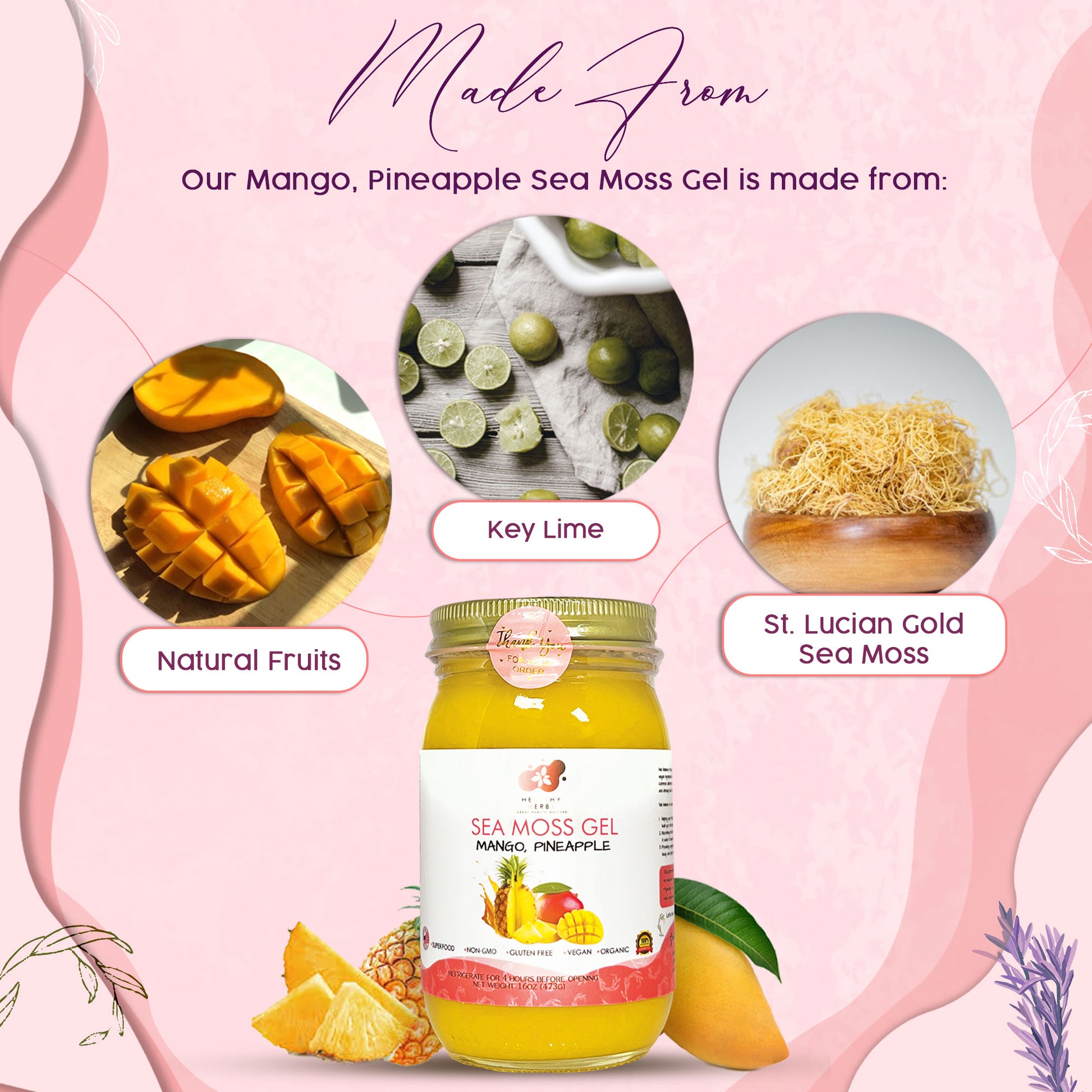 Healthy Herbs sea moss gel, yoni oils, feminine and herb products are made from 100% organic, plant based ingredients, vegan, gluten free, with no additives. Our seamoss gels are made from wildcrafted seamoss along the shorelines of Jamaica and St. Lucia