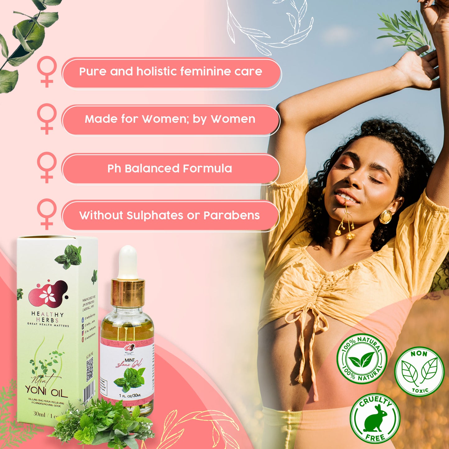Healthy Herbs sea moss gel, yoni oils, feminine care gel and foam washes herb products are made from 100% organic, plant based ingredients, vegan, gluten free, with no additives. Our seamoss gels are made from wildcrafted seamoss along the shorelines of Jamaica and St. Lucia containing over 90% of the essential vitamins and minerals the body needs. Some of our herbs include mint, calendula, lavender, elderberry, turmeric, yellow dock, spirulina, moringa, ashwagandha, rose, aloe vera, and tea tree.