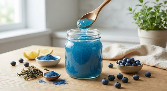 Blue spirulina sea moss gel label guide