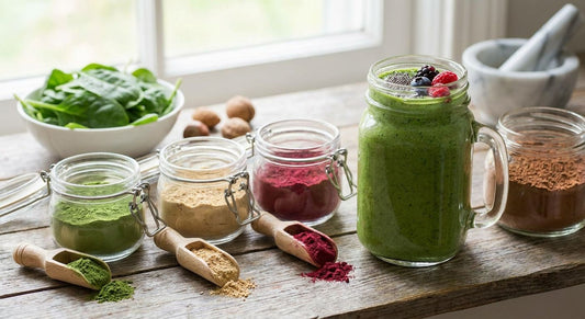 Herbal powder supplements for smoothie and shake recipes
