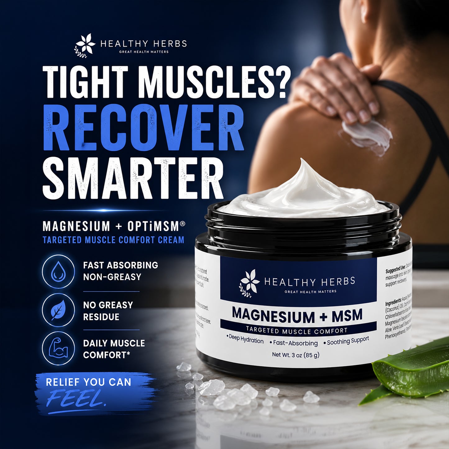 Healthy Herbs | Magnesium + MSM Topical Cream 3oz