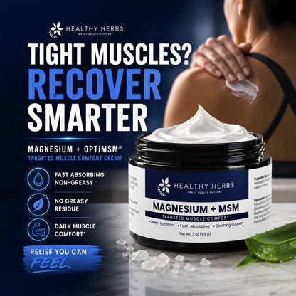 Healthy Herbs | Magnesium + MSM Topical Cream 3oz