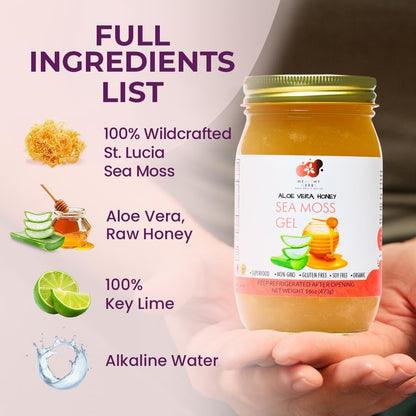 Healthy Herbs | Sea Moss Gel with Aloe Vera, and Raw Honey (16 oz)