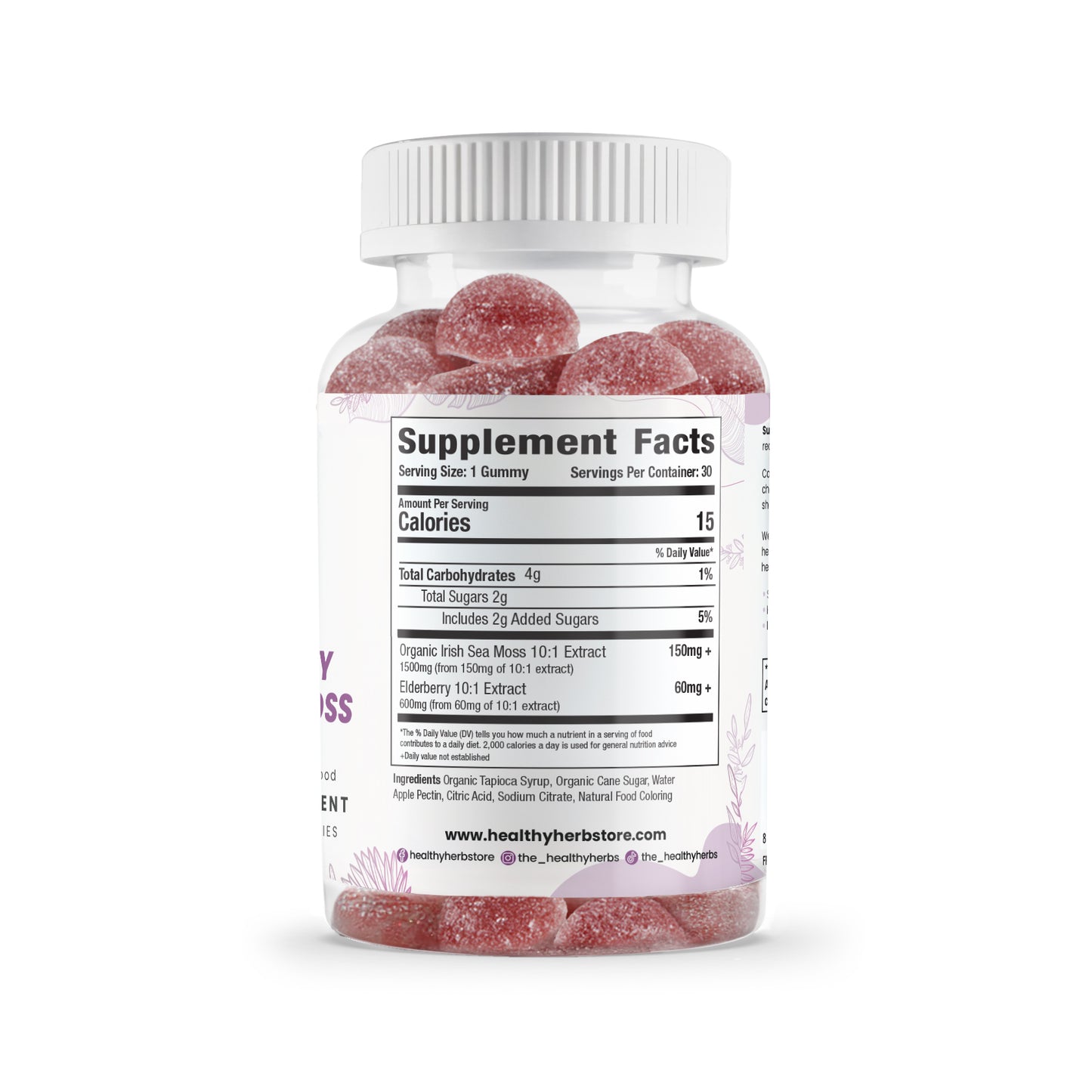 Healthy Herbs | Elderberry & Irish Sea Moss Gummies | 30 Servings (2100mg)