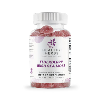 Healthy Herbs | Elderberry & Irish Sea Moss Gummies | 30 Servings (2100mg)