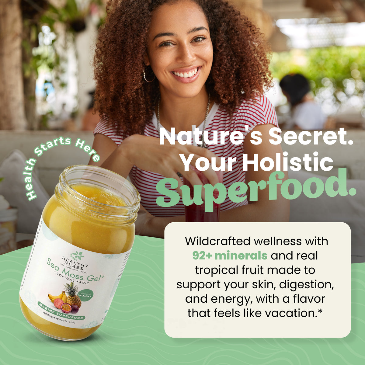 Tropical Sea Moss Gel 16oz | Wildcrafted & Vegan | Healthy Herbs Store