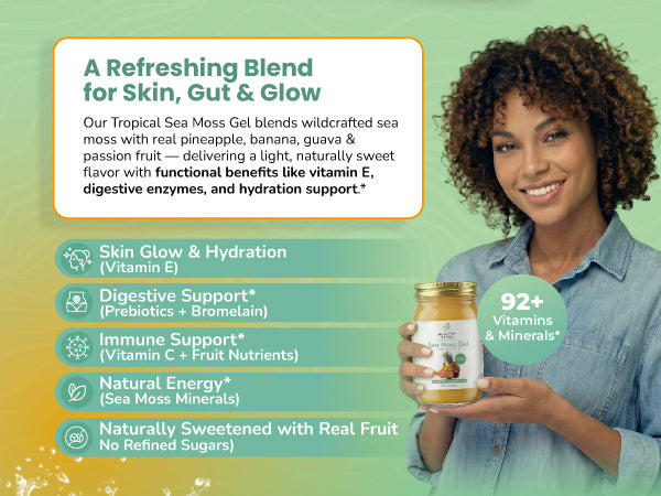 Tropical Sea Moss Gel 16oz | Wildcrafted & Vegan | Healthy Herbs Store