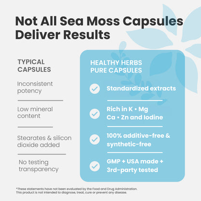 Healthy Herbs | Pure Sea Moss Capsules 670mg (60ct) 30-Servings