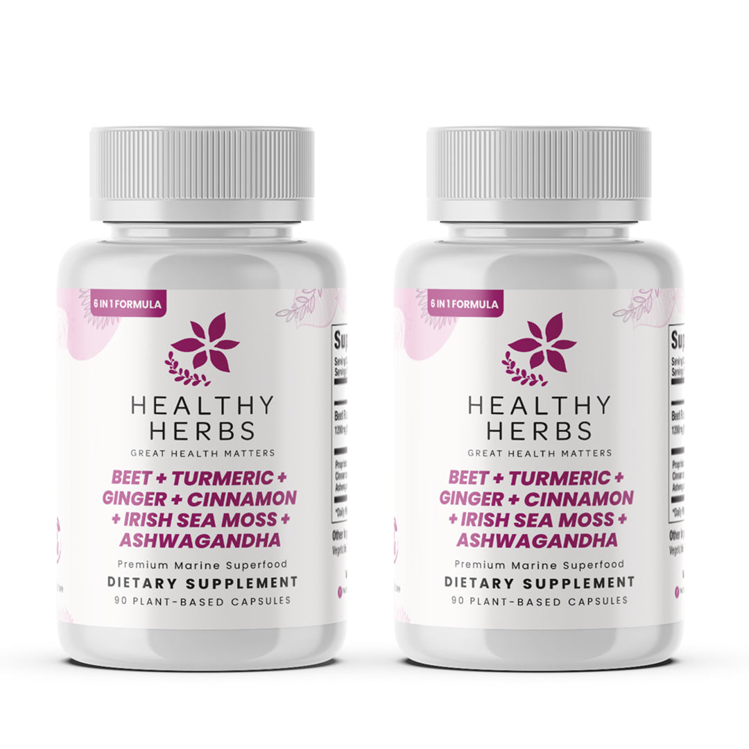 Healthy Herbs | Beet, Turmeric, Ginger, Cinnamon, Sea Moss Extract, and Ashwagandha - Cardiovascular Support