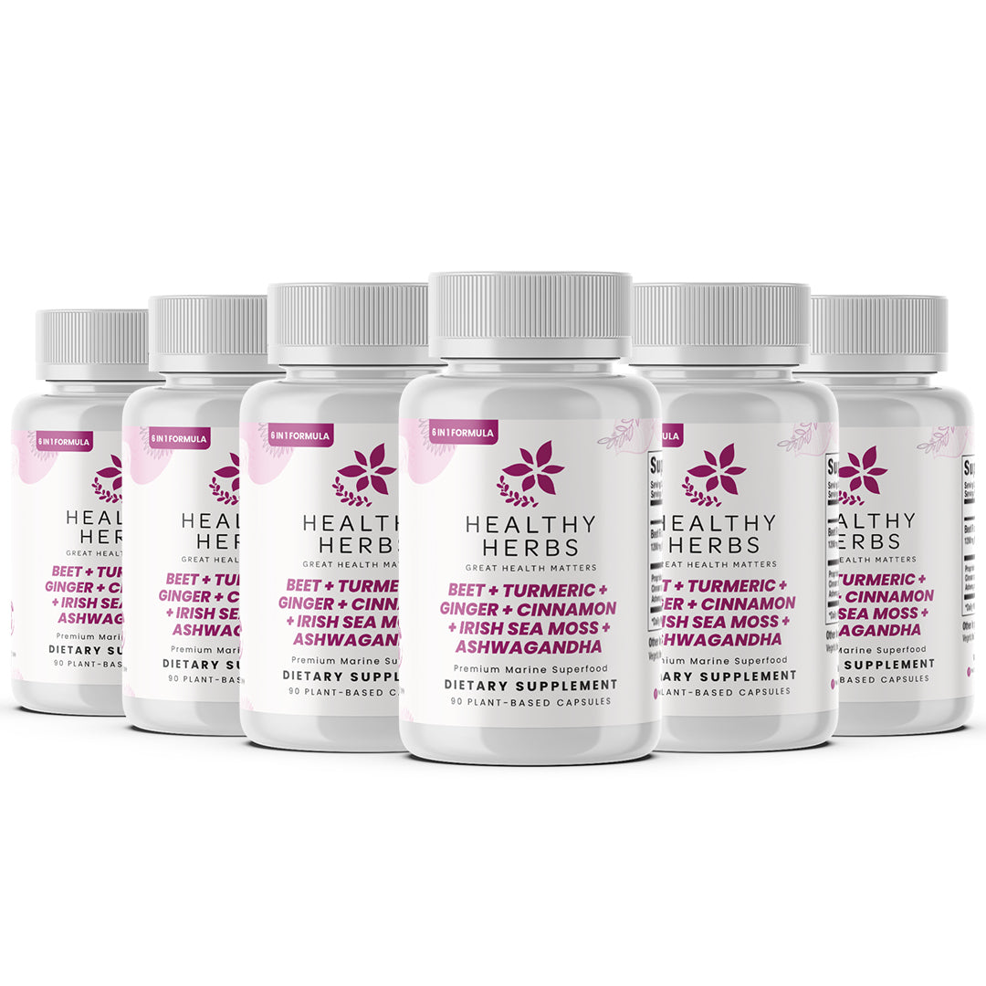 Healthy Herbs | Beet, Turmeric, Ginger, Cinnamon, Sea Moss Extract, and Ashwagandha - Cardiovascular Support