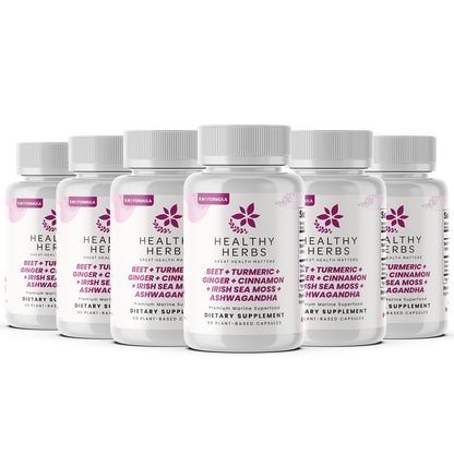Healthy Herbs | Beet, Turmeric, Ginger, Cinnamon, Sea Moss Extract, and Ashwagandha - Cardiovascular Support