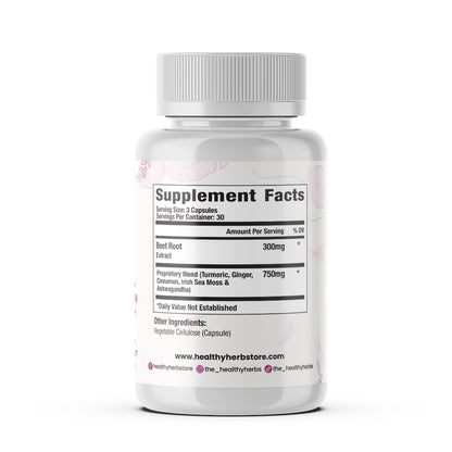 Healthy Herbs | Beet, Turmeric, Ginger, Cinnamon, Sea Moss Extract, and Ashwagandha - Cardiovascular Support