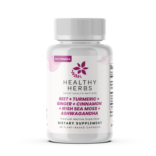 Healthy Herbs | Beet, Turmeric, Ginger, Cinnamon, Sea Moss Extract, and Ashwagandha - Cardiovascular Support