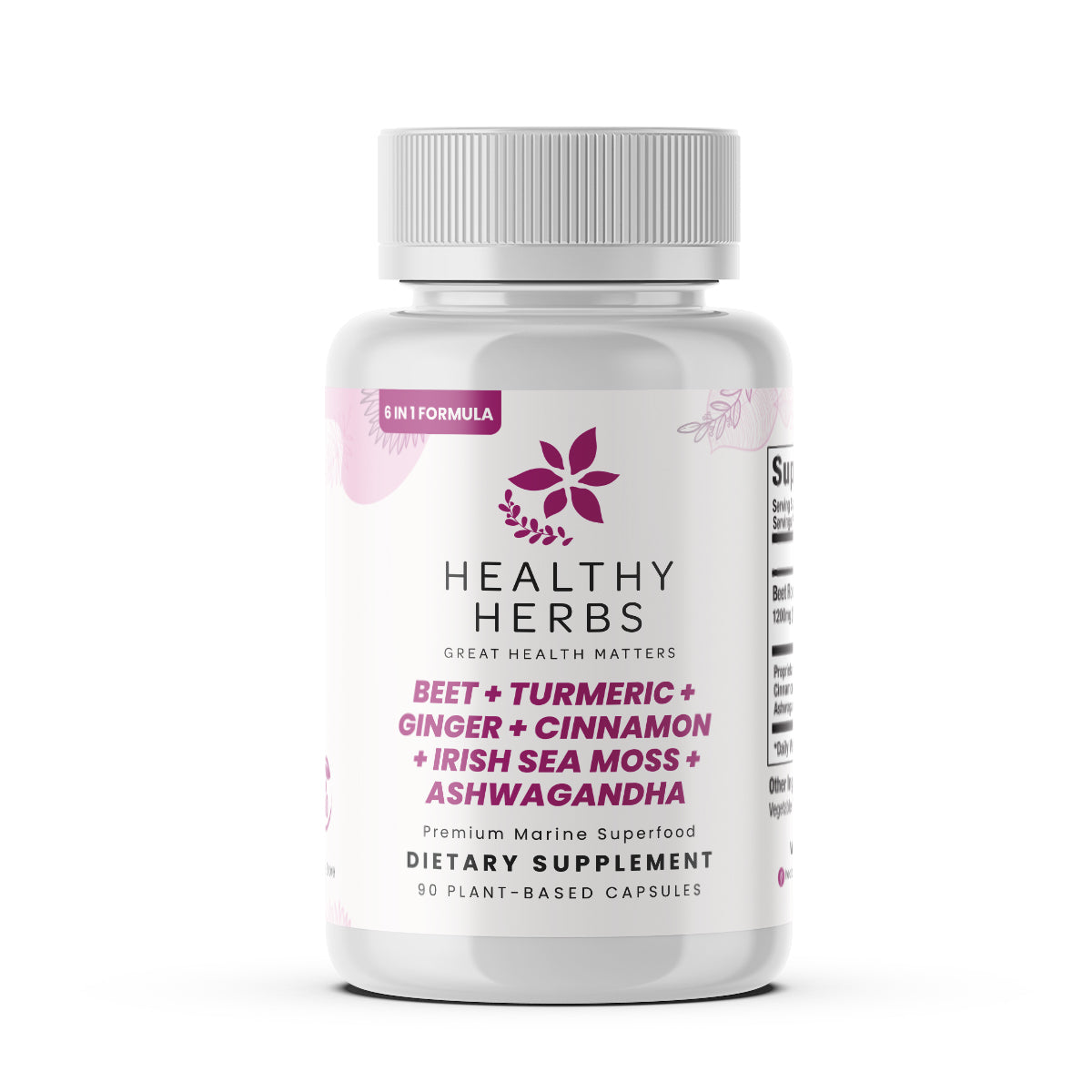 Healthy Herbs | Beet, Turmeric, Ginger, Cinnamon, Sea Moss Extract, and Ashwagandha - Cardiovascular Support