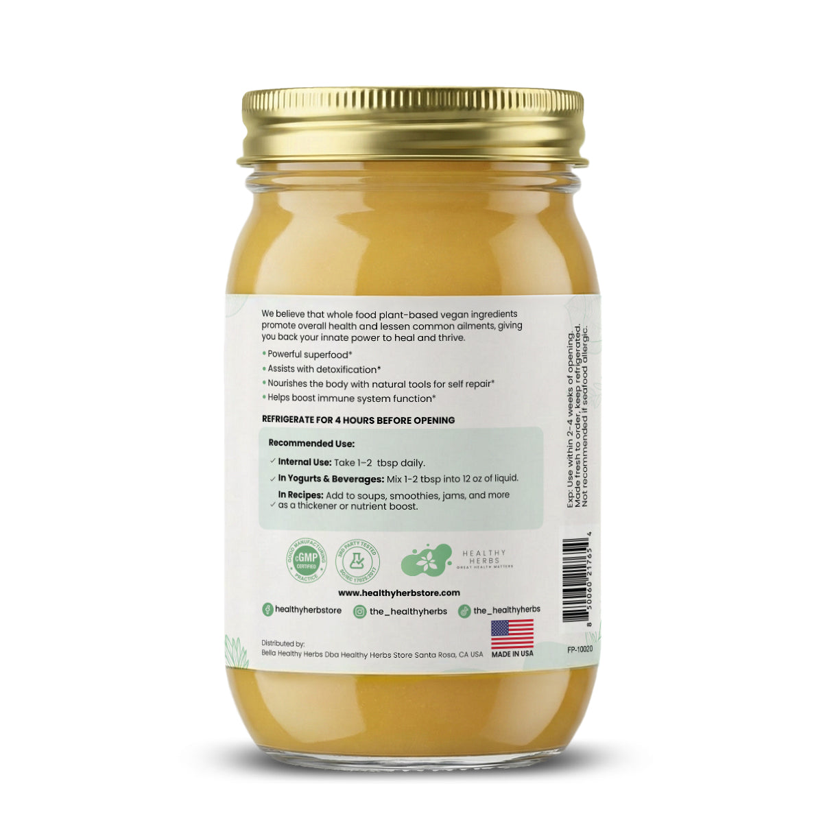 Tropical Sea Moss Gel 16oz | Wildcrafted & Vegan | Healthy Herbs Store