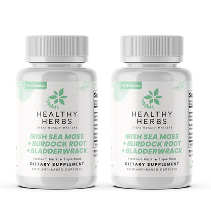 Healthy Herbs | Sea Moss, Burdock Root & Bladderwrack Capsules Capsules 900mg (60ct) 30-Servings