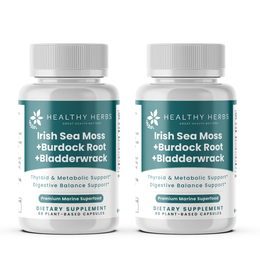 Healthy Herbs | Sea Moss, Burdock Root & Bladderwrack Capsules Capsules 900mg (60ct) 30-Servings