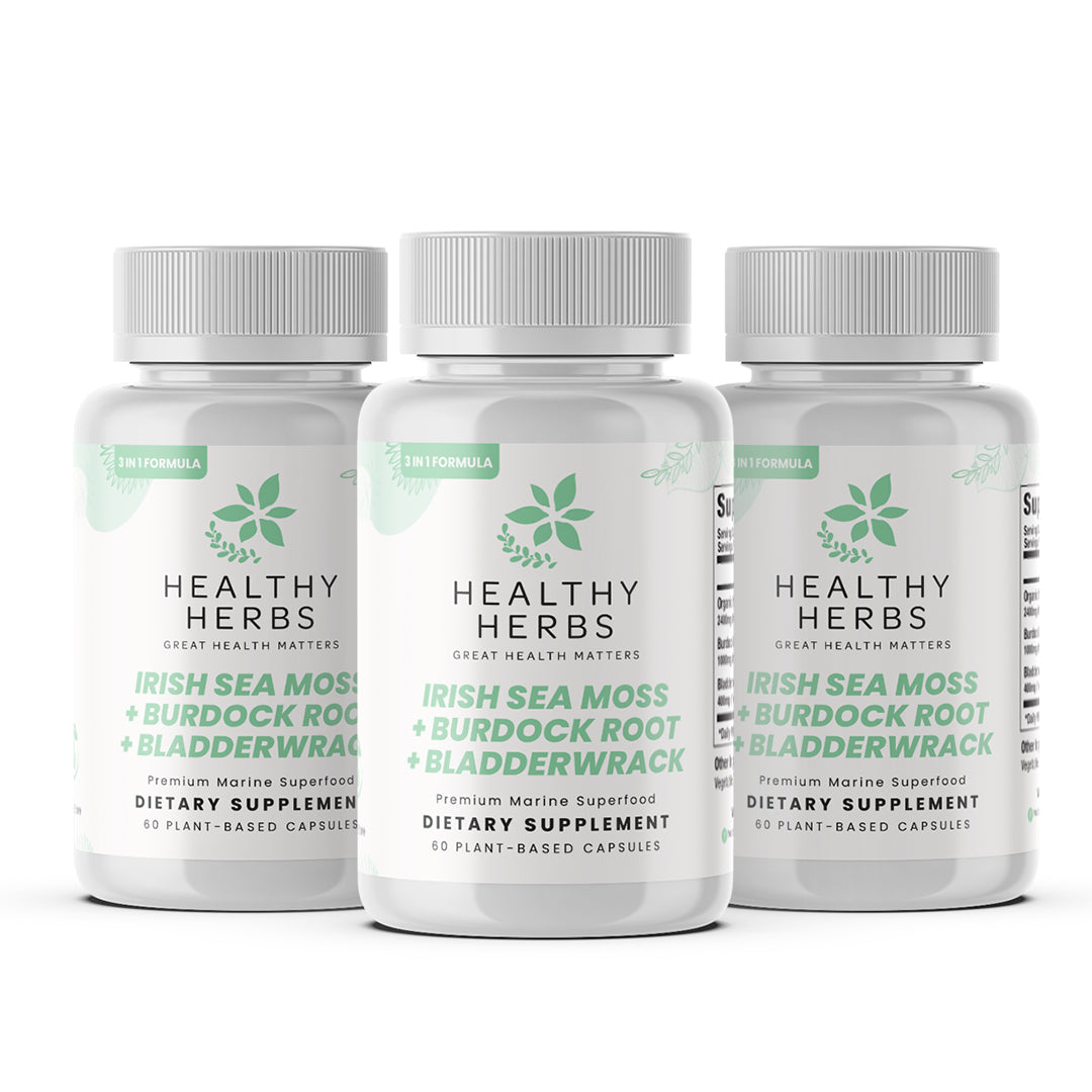 Healthy Herbs | Sea Moss, Burdock Root & Bladderwrack Capsules Capsules 900mg (60ct) 30-Servings