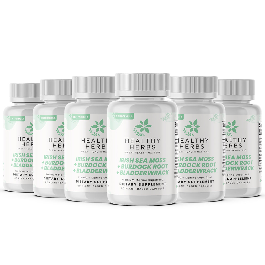 Healthy Herbs | Sea Moss, Burdock Root & Bladderwrack Capsules Capsules 900mg (60ct) 30-Servings