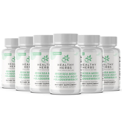 Healthy Herbs | Sea Moss, Burdock Root & Bladderwrack Capsules Capsules 900mg (60ct) 30-Servings