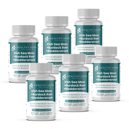 Healthy Herbs | Sea Moss, Burdock Root & Bladderwrack Capsules Capsules 900mg (60ct) 30-Servings