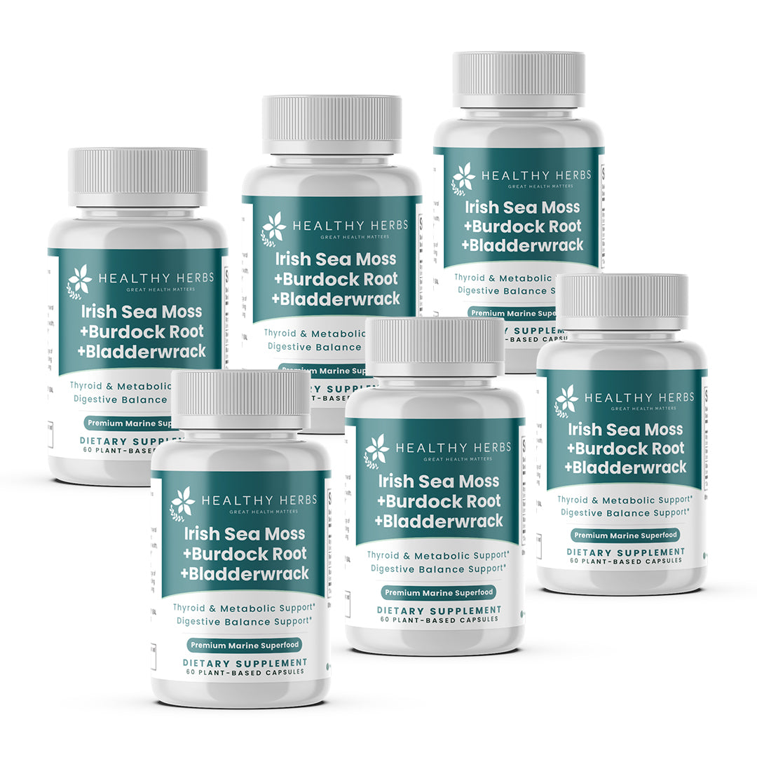 Healthy Herbs | Sea Moss, Burdock Root & Bladderwrack Capsules Capsules 900mg (60ct) 30-Servings