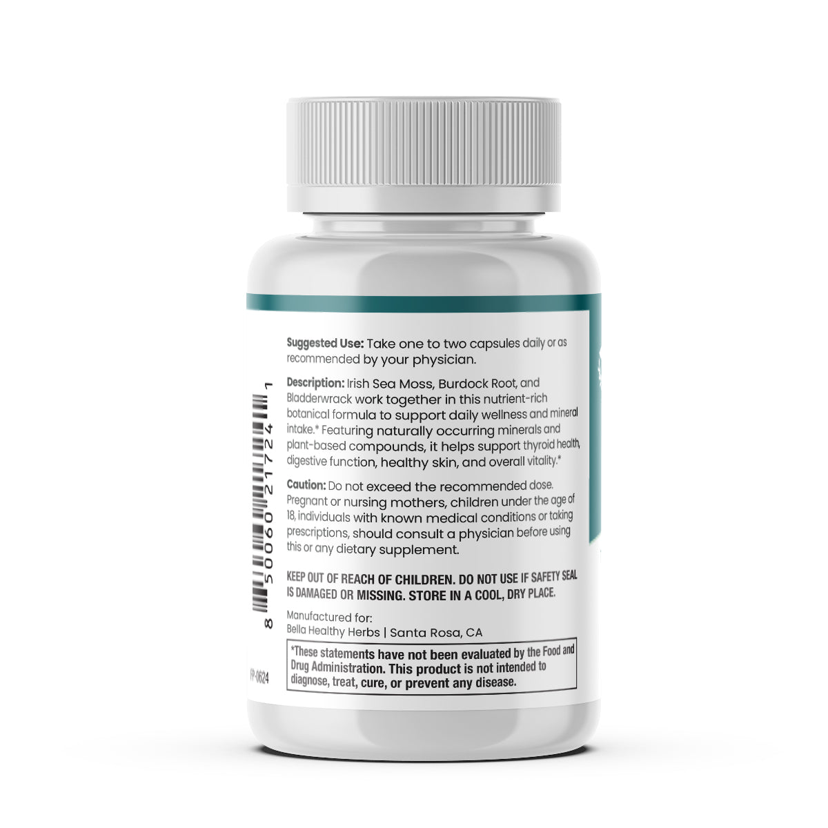 Healthy Herbs | Sea Moss, Burdock Root & Bladderwrack Capsules Capsules 900mg (60ct) 30-Servings