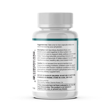 Healthy Herbs | Sea Moss, Burdock Root & Bladderwrack Capsules Capsules 900mg (60ct) 30-Servings