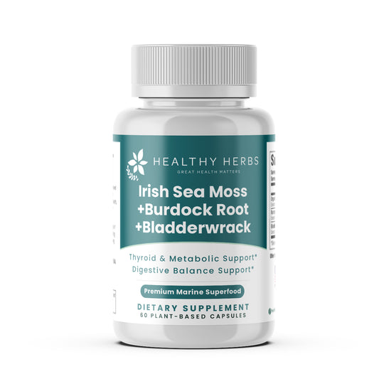 Healthy Herbs | Sea Moss, Burdock Root & Bladderwrack Capsules Capsules 900mg (60ct) 30-Servings