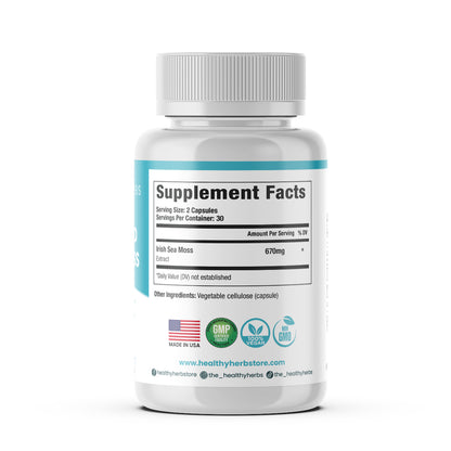 Healthy Herbs | Pure Sea Moss Capsules 670mg (60ct) 30-Servings