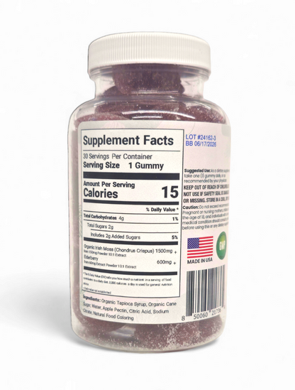 Healthy Herbs | Elderberry & Irish Sea Moss Gummies | 30 Servings (2100mg)